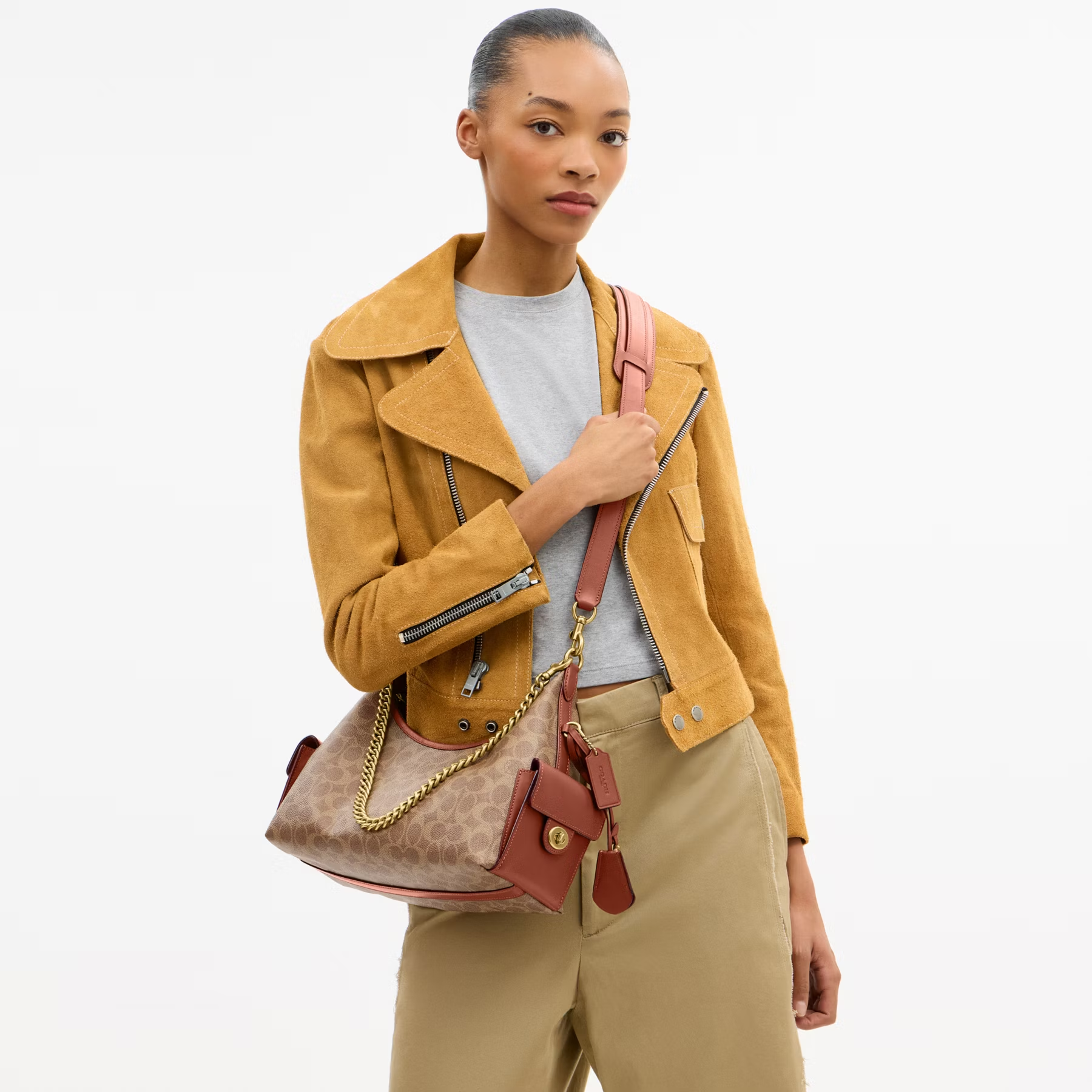 COACH JULIET CLASSIC SIGNATURE CANVAS POCKET 30 HANDBAG