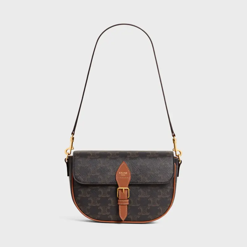 CELINE FOLCO LOGO PRINTED SHOULDER BAG