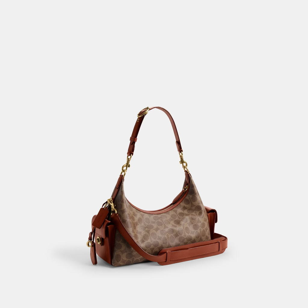 COACH JULIET CLASSIC SIGNATURE CANVAS POCKET 30 HANDBAG