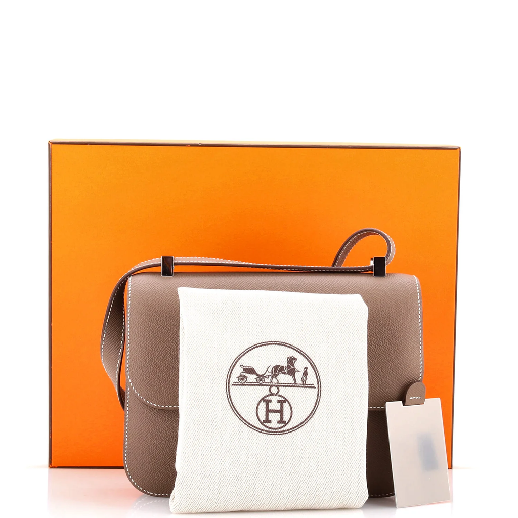 Hermès Constance 19 Mirror in elephant grey Epsom leather with rose gold hardware