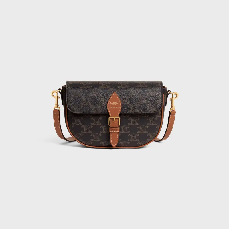 CELINE FOLCO LOGO PRINTED SHOULDER BAG