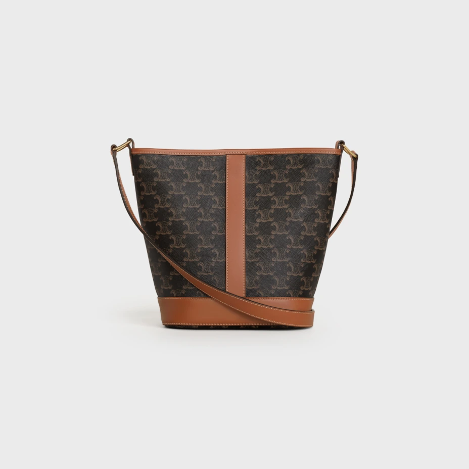 CELINE SMALL LOGO-PRINT BUCKET BAG