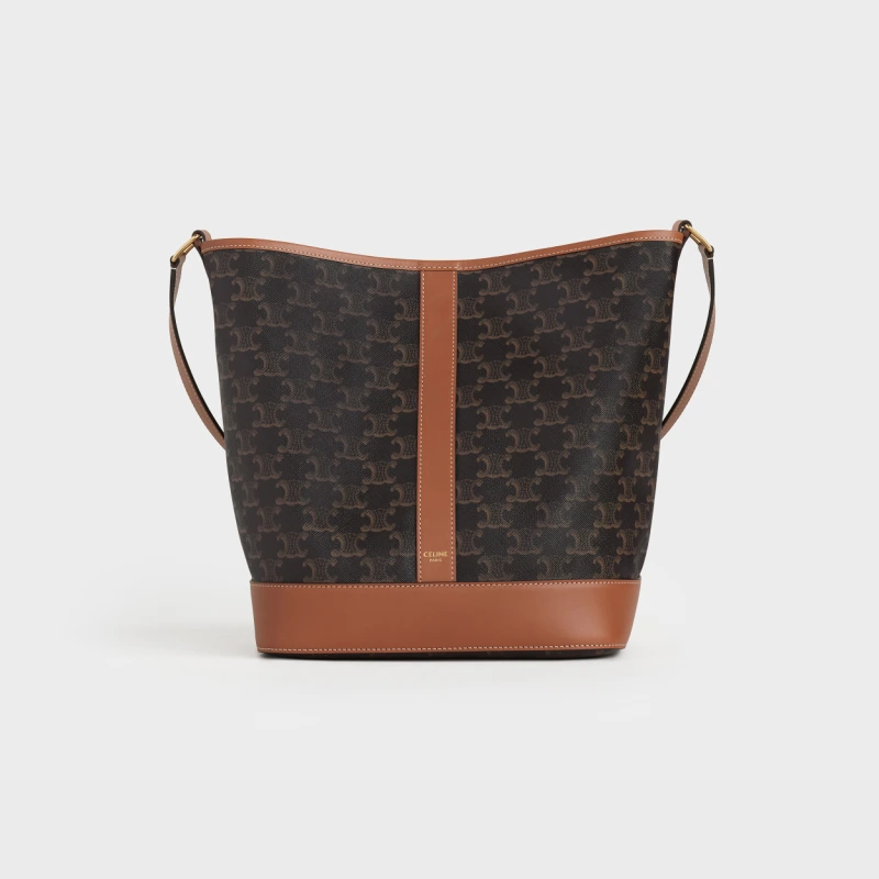 CELINE MEDIUM LOGO PRINT BUCKET BAG