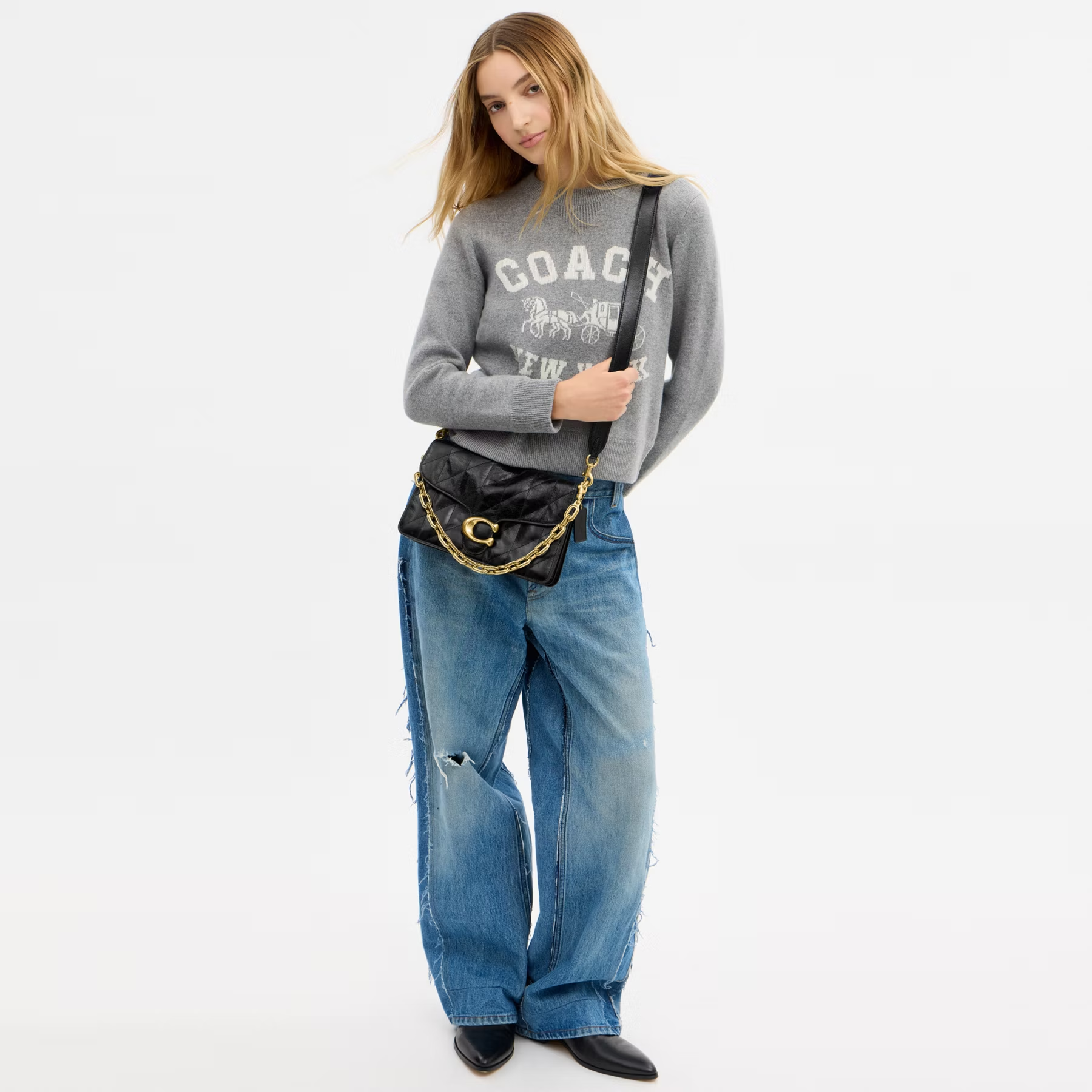 COACH TABBY CHAIN QUILTED CHAIN SHOULDER BAG