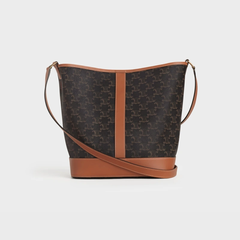 CELINE MEDIUM LOGO PRINT BUCKET BAG