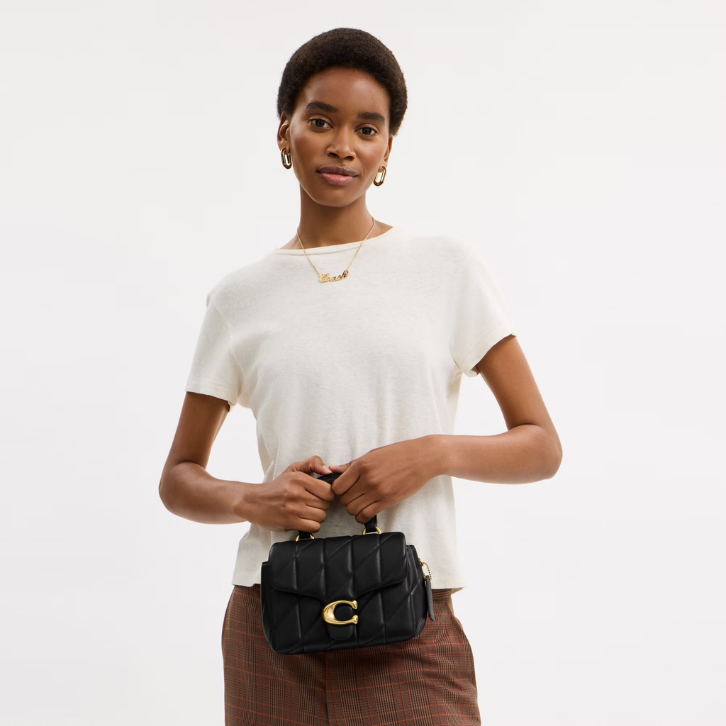 COACH TABBY QUILTED TRIM TOP HANDLE BAG