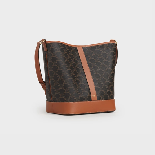 CELINE MEDIUM LOGO PRINT BUCKET BAG