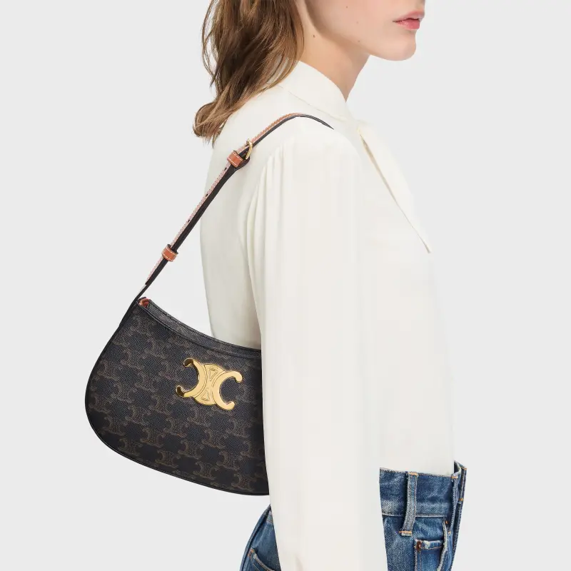 CELINE AVA TRIOMPHE MEDIUM LOGO PRINT HANDBAG