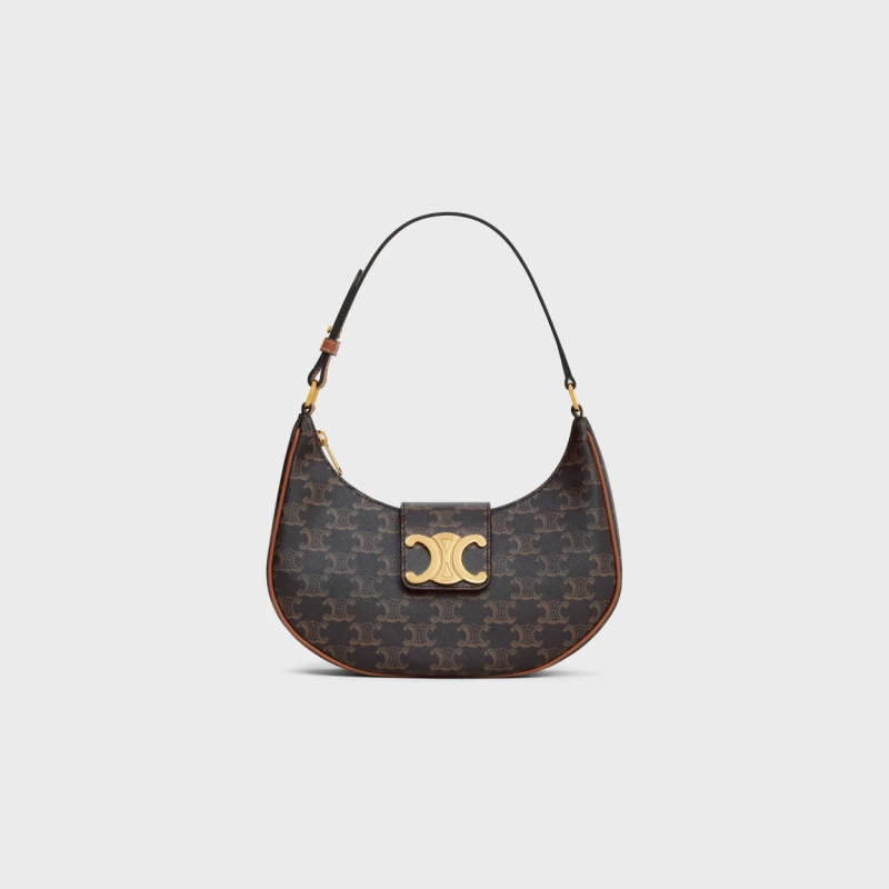 CELINE AVA TRIOMPHE MEDIUM LOGO PRINT HANDBAG