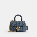 COACH TABBY DENIM QUILTED BAG WITH TOP HANDLE