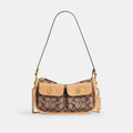 COACH TURNLOCK CLASSIC SIGNATURE TWIN WATERLY HANDBAG