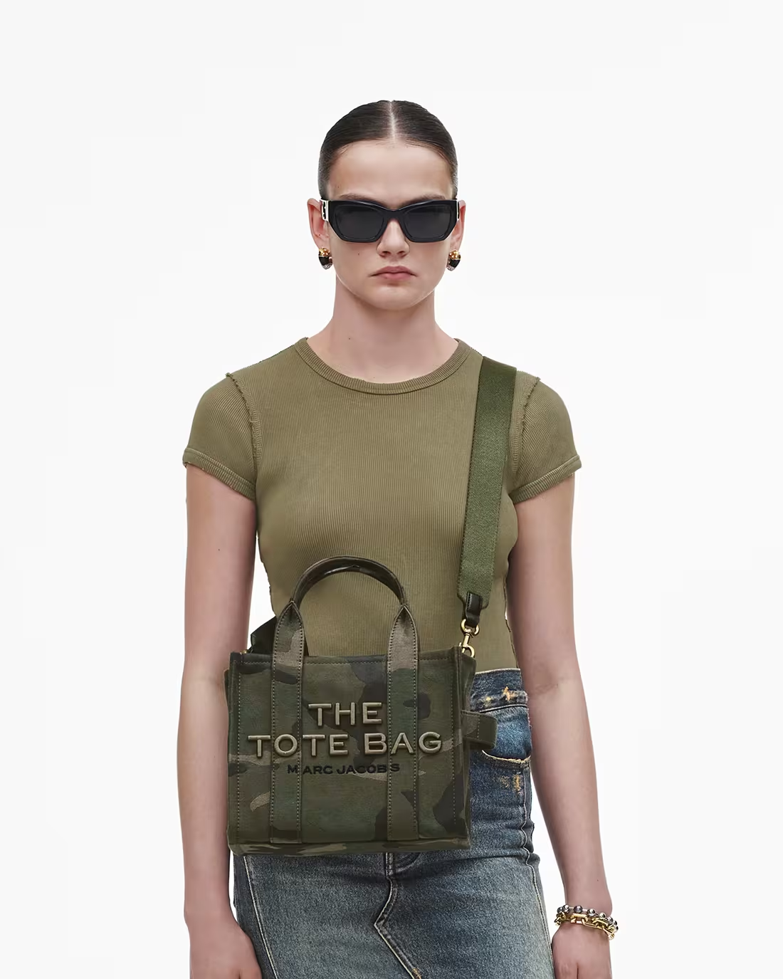 THE CAMO JACQUARD SMALL TOTE BAG