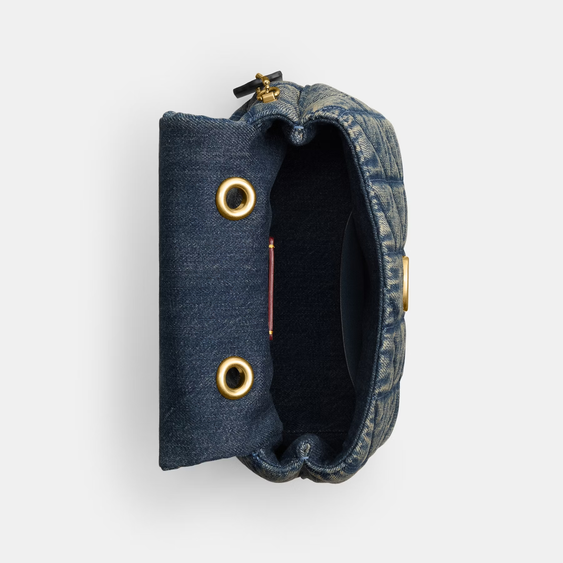 COACH TABBY DENIM QUILTED BAG WITH TOP HANDLE