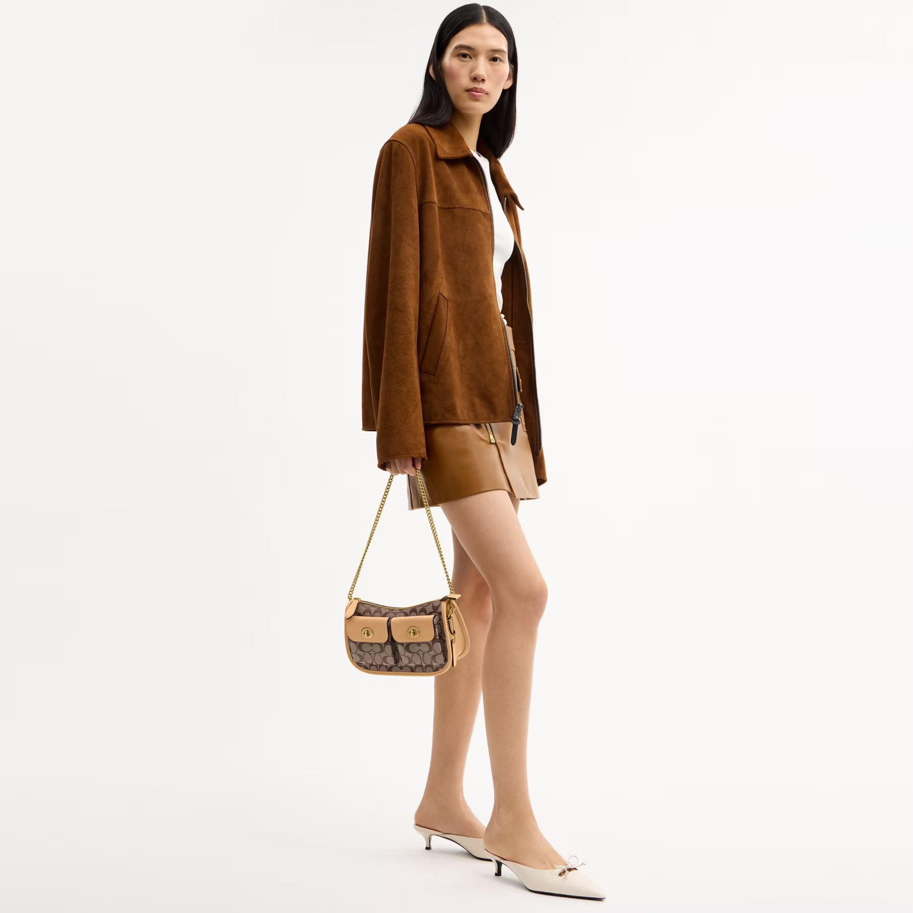 COACH TURNLOCK CLASSIC SIGNATURE TWIN WATERLY HANDBAG