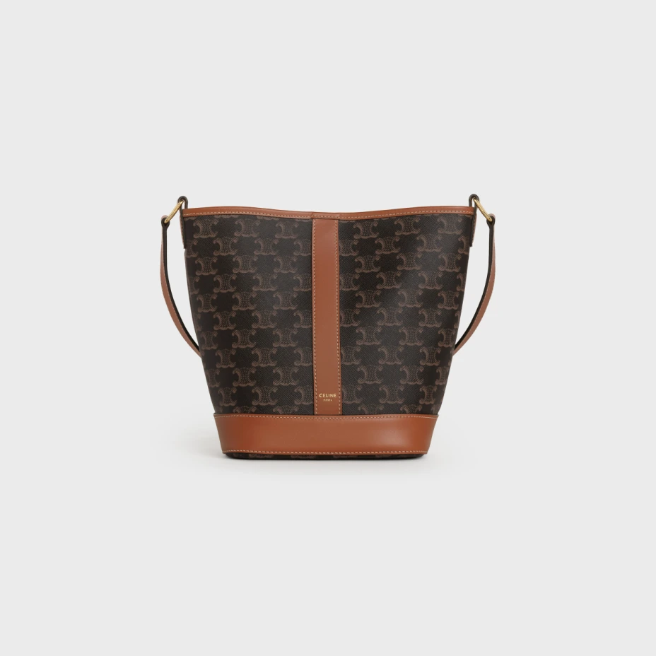 CELINE SMALL LOGO-PRINT BUCKET BAG