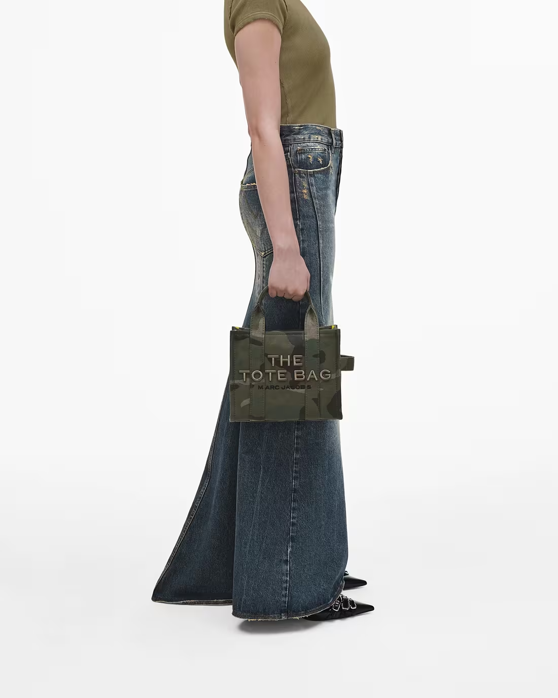 THE CAMO JACQUARD SMALL TOTE BAG