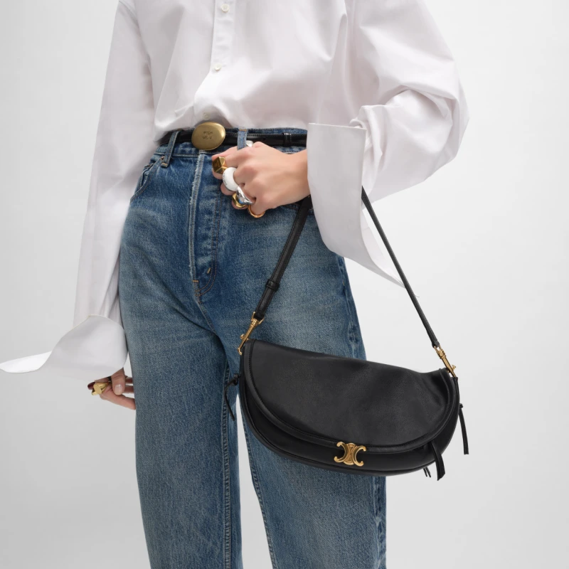 CELINE SOFT TRIOMPHE HALFMOON SMALL HANDBAG