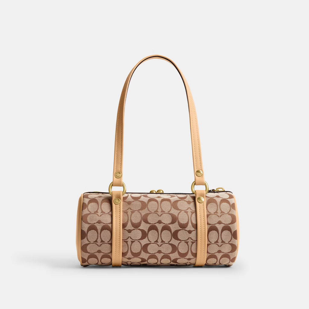 COACH CLASSIC SIGNATURE KISSLOCK BARREL 28 HANDBAG