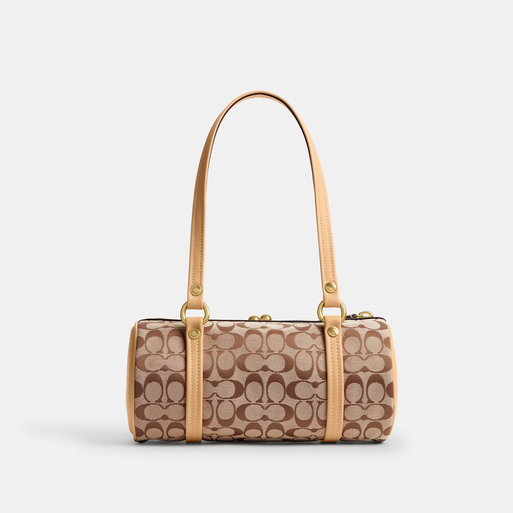 COACH CLASSIC SIGNATURE KISSLOCK BARREL 28 HANDBAG